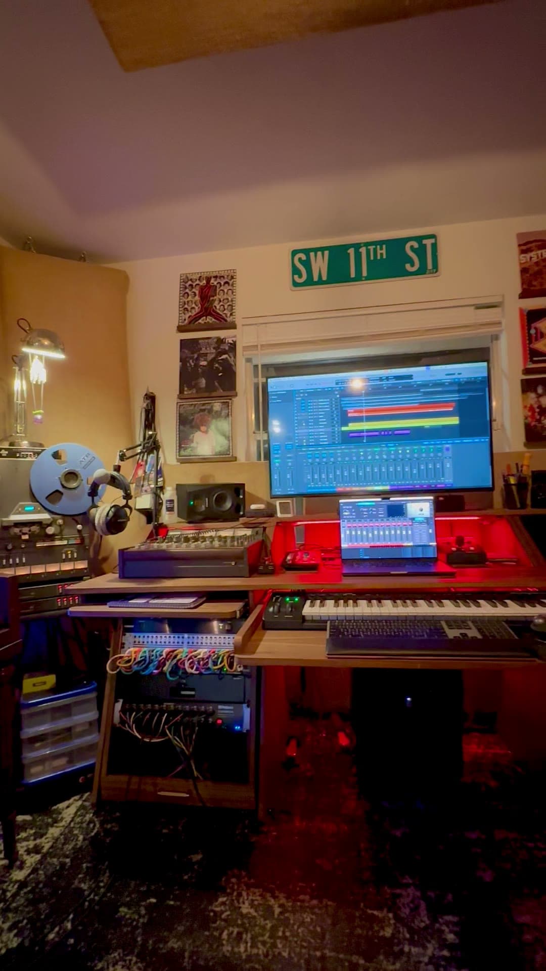 Eclectic Electric maker workbench loaded with synths and fabrication gear