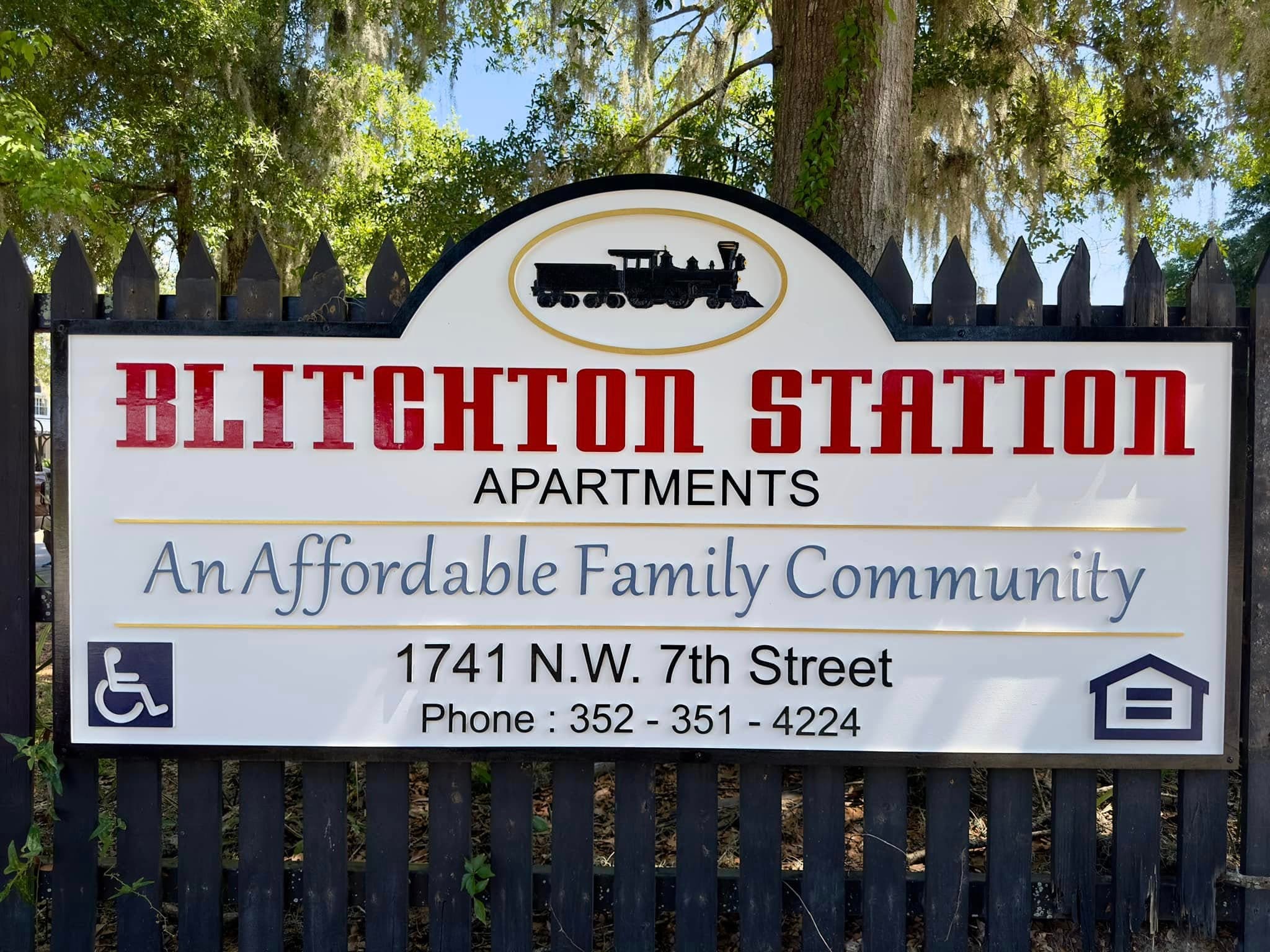 Blitchton Station apartments monument sign