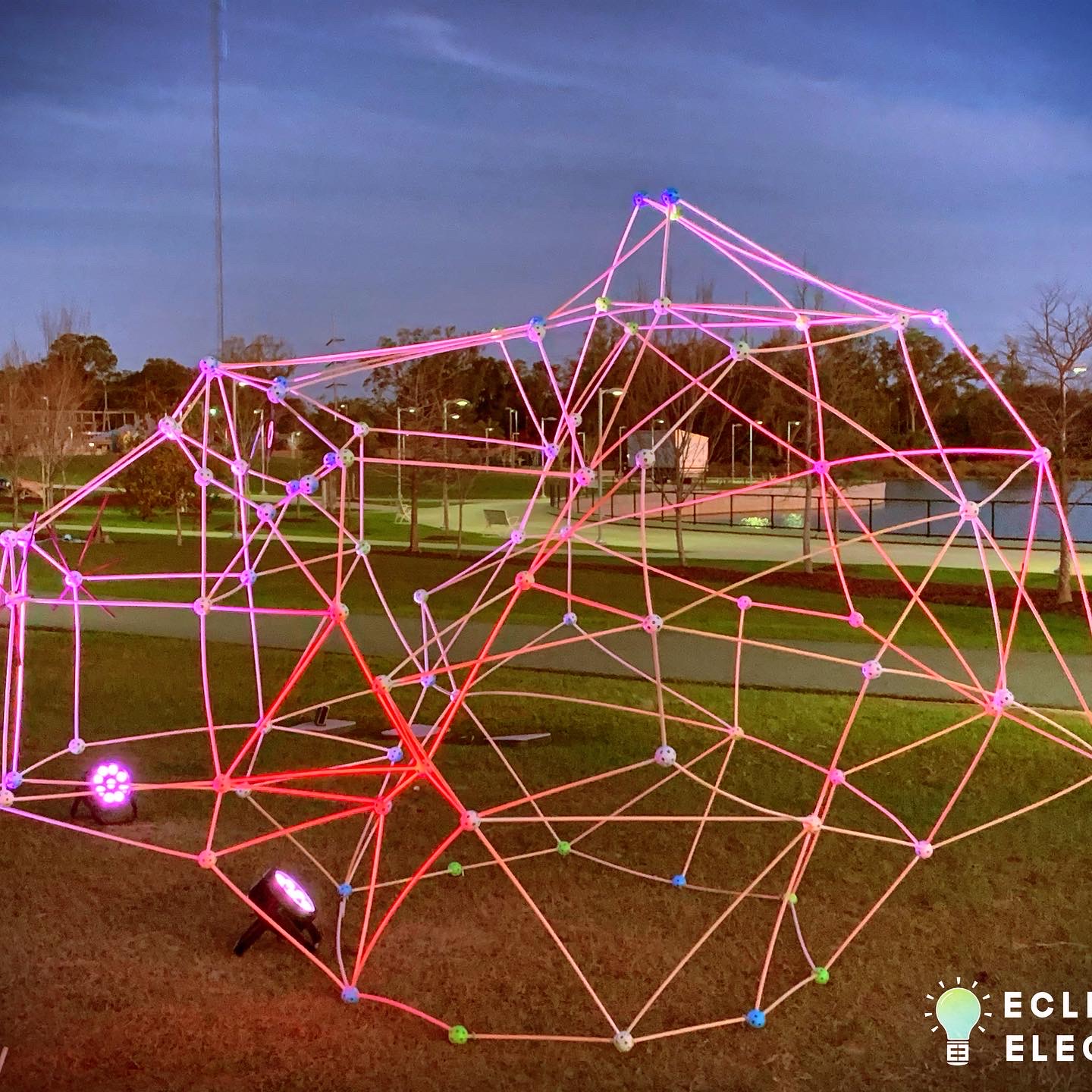 Pink Illuminated Geodesic
