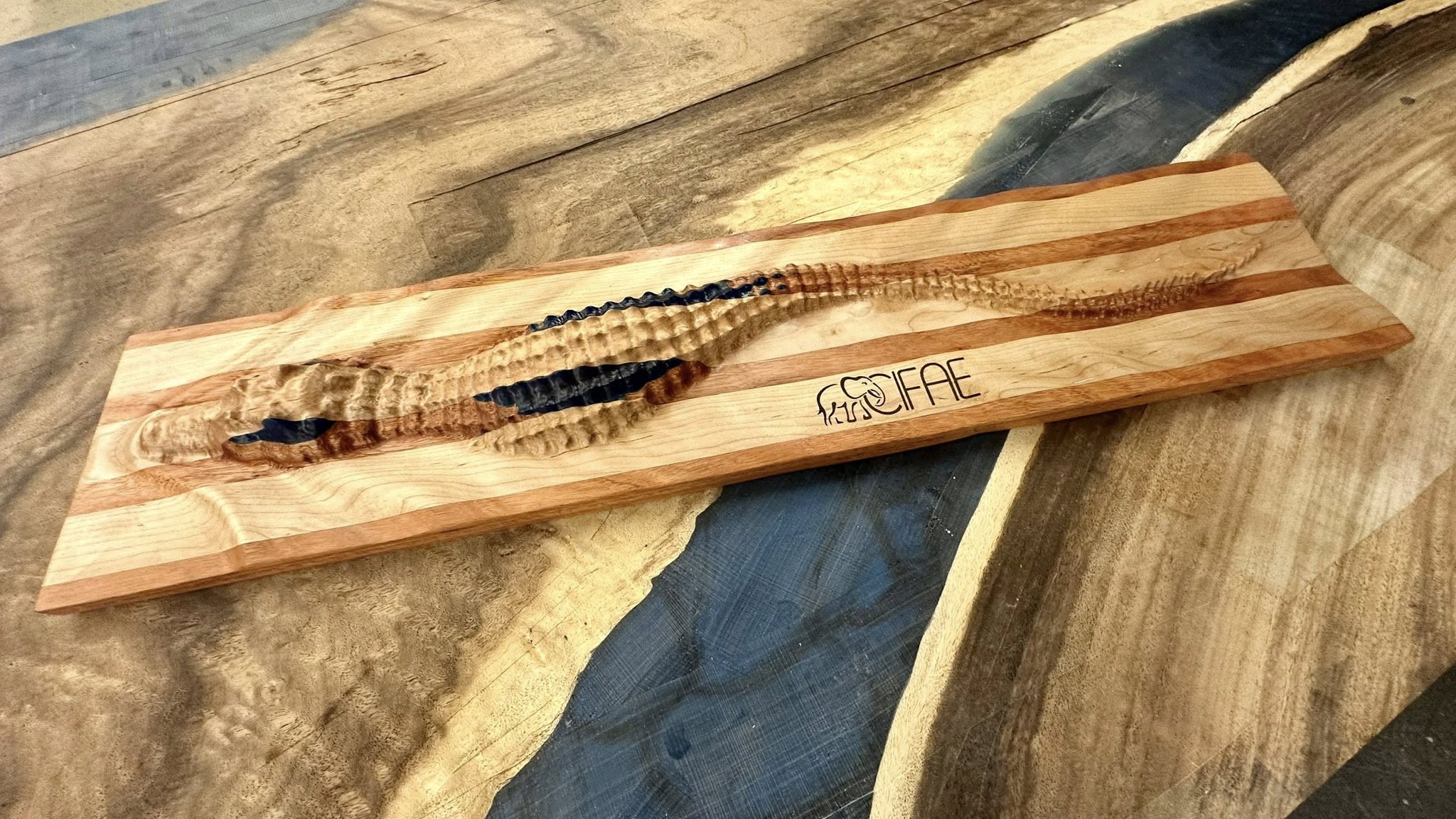 Carved Gator Driftwood